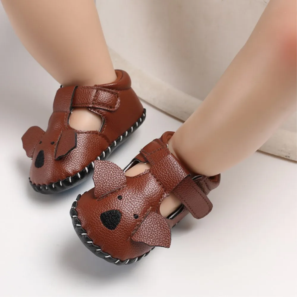 Baby Newborn Flats Non-Slip Soft Soled Leather Shoes Girl Boy Kid Toddler Prewalker Sandals Crib Shoes Elephant Animal Shoes