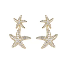 Модные серьги в виде морской звезды, Букле д 'Орель, бижутерия, серьги в виде морской звезды для женщин, ювелирные изделия, серьги для девушек ZK40