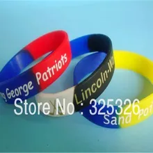 500 шт дешевые силиконовые браслеты с вашим собственным логотипом или текстовыми словами напечатаны на твердых резиновых лентах