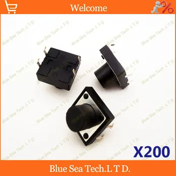 

200 pcs 12*12*9mm Round Tactile Push Button Switch/Micro switch,12X12X9MM DIP button switch black