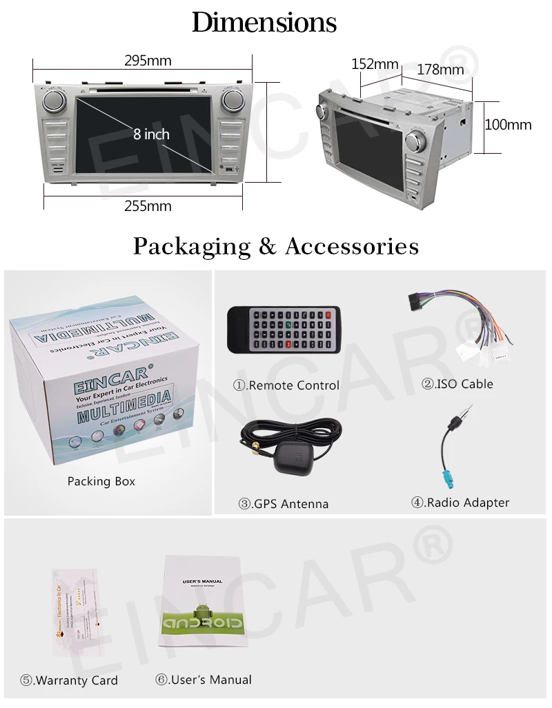 Clearance Android 6.0 8" Car Stereo GPS Navi Radio DVD Player for TOYOTA CAMRY 2007-2012 7 Clearance Android 6.0 8" Car Stereo GPS Navi Radio DVD Player for TOYOTA CAMRY 2007-2012 7