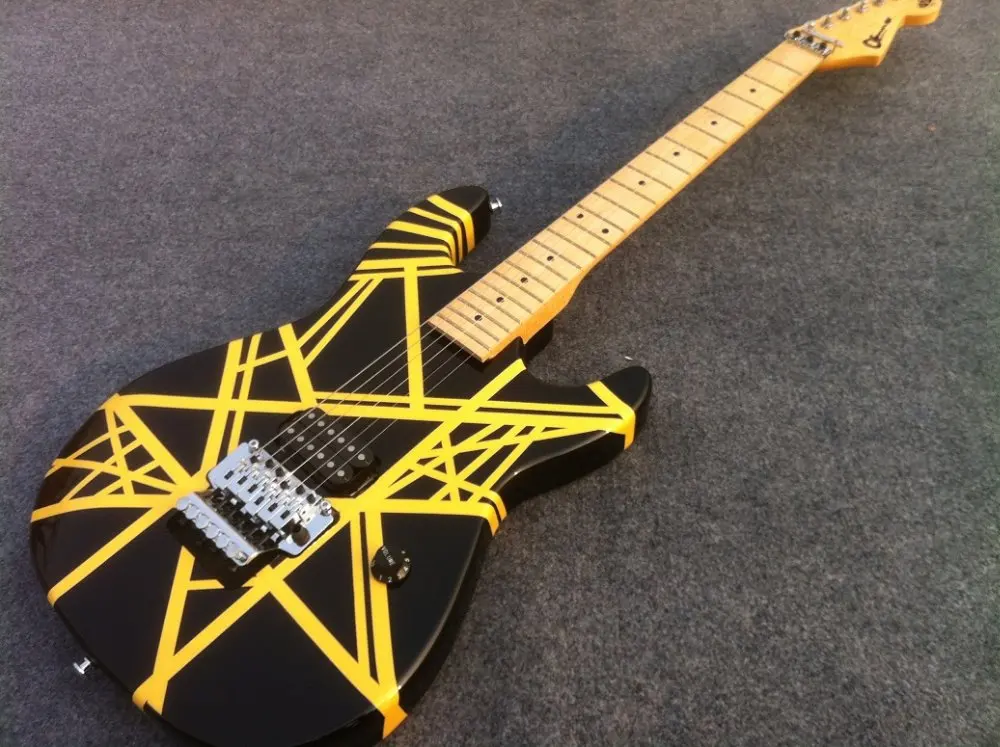 GOOD SOUND Eddie Van Halen Signature Charvel Guitar EVH electric guitar with black and yellow strip