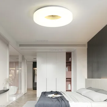 

Nordic LED Ceiling Lamp Bedroom Brass Living Room Study Luxury Ceiling Light Reading Aisle Balcony Dining Room De Ceiling Lights