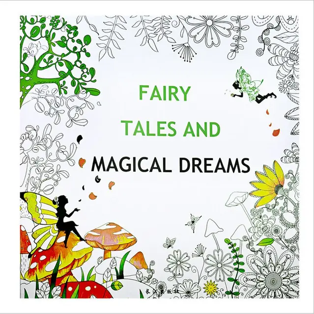 24 Pages Fairy Tale Magical Dreams Coloring Book For Children Adult Relieve Stress Kill Time Graffiti