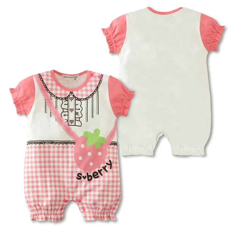 Одежда для малышей с надписью «LOVE DD& MM»; летний детский комбинезон для новорожденных с рисунком оленя и слона; Детский комбинезон; одежда из хлопка для альпинизма - Цвет: PINK