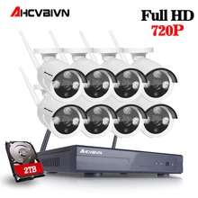 8CH 1080 P NVR Wi Fi комплект видеонаблюдения Plug and Play 720P HD 1.0MP беспроводной водонепроницаемый Ночное Видение безопасности CCTV системы AHCVBIVN