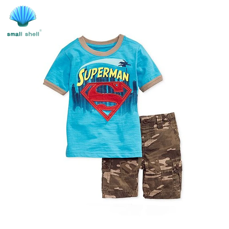 small shell 2016 Summer style Children baby font b boys b font clothing sets kids clothes