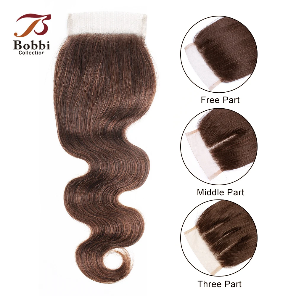 BOBBI COLLECTION Color 4 Chocolate Brown Body Wave Hair 2/3 Bundles with Lace Closure Indian Remy Human Hair Weave Medium Brown BOBBI COLLECTION Color 4 Chocolate Brown Body Wave Hair 2/3 Bundles with Lace Closure Indian Remy Human Hair Weave Medium Brown