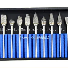 3*6 мм вольфрамокарбидные буры набор стоматологический Бур алмазный инструмент диаметр головки 6 мм 10 шт./кор. ювелирные изделия инструменты ювелирные изделия хобби Инструменты