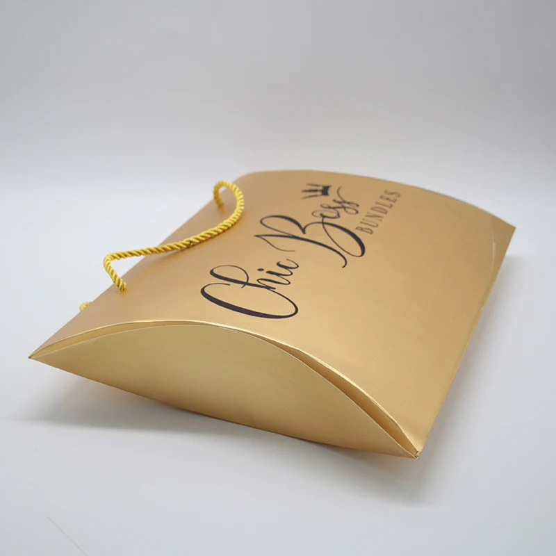 Пользовательская печать логотипа упаковка для волос коробки для женщин человеческих девственных пучков для наращивания бумаги золотистый цвет волос или подарочная упаковка коробка