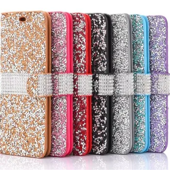 

Rhinestone Diamond Pu Leather Cover Coque For Samsung Galaxy S7 S8 Plus Note 8 Phone Cases Capa Stand Flip Wallet Bag+slot Shell