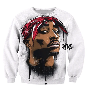 

2018 new arrival Harajuku Sweatshirt 3D print 2Pac Tupac Smalls Men Women Long Sleeve Outerwear Crewneck Pullover