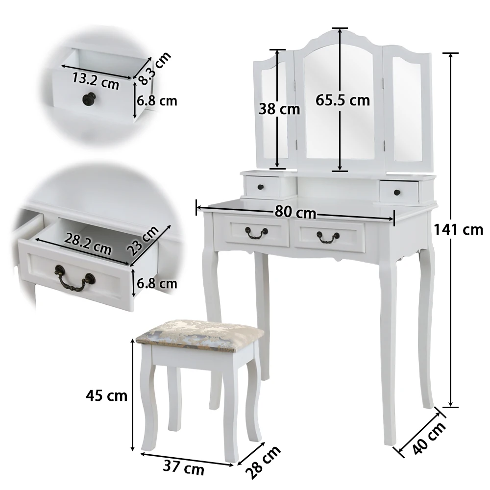 Dresser Make up Desk solid wood Dressers Dressing table dormitorio Tocador coiffeuse 1/3 Mirror 4/7 Drawers with Stool Dresser Make up Desk solid wood Dressers Dressing table dormitorio Tocador coiffeuse 1/3 Mirror 4/7 Drawers with Stool