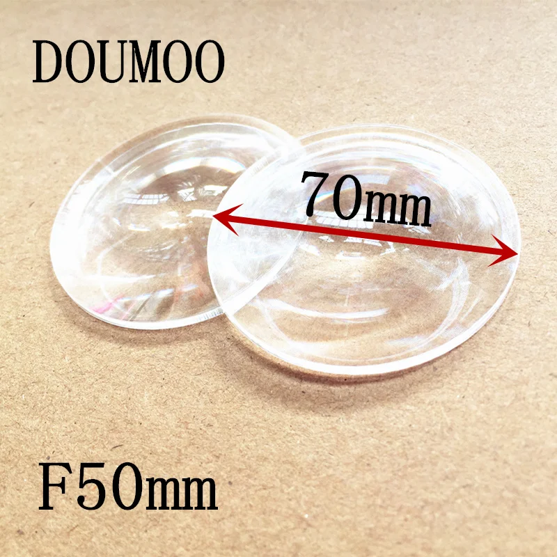 4 pcs /lot optical lens Diameter 70 mm Focal length 50 mm plastic magnifying lens Condenser lens