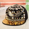 high quality Bigbang personality jazz hat snapback cap Men/ Women Spike Studs Rivet Cap Hat Punk style Rock Hip hop cap Pick ► Photo 1/6