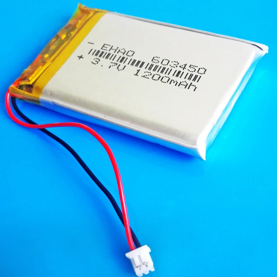 JST 1 25 мм 2pin 3 7 V 1200mAh литий полимерный литиевый аккумулятор разъем для GPS DVD bluetooth
