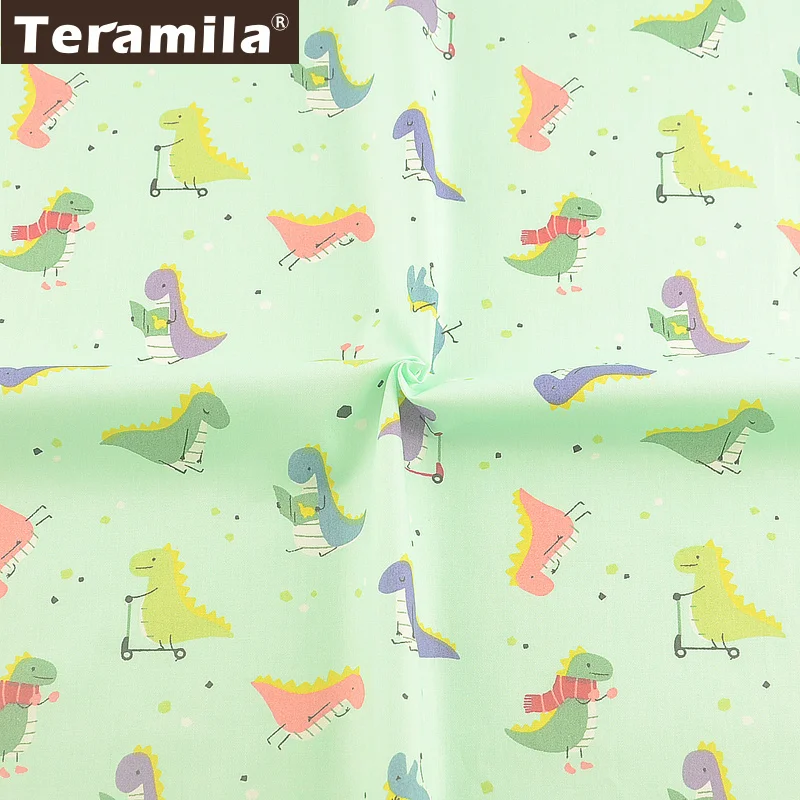 Teramila хлопковая ткань милый динозавр дизайн Tissu детская ткань Сделай Сам Лоскутная Подушка стеганый швейный домашний текстиль простыня