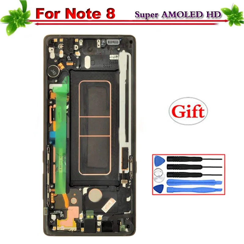 

Super AMOLED for Samsung Galaxy Note 8 N9500 N9500F LCD Display With Frame Touch Screen Digitizer Assembly Repalcement