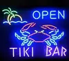 Tiki Bar Crab Open Glass Neon Light Sign Beer Bar