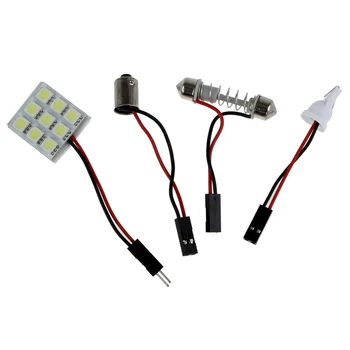 

AUTO 10X T10 9 SMD 5050 LED Pure White Dome Light Panel Interior Festoon Ba9s Bulb