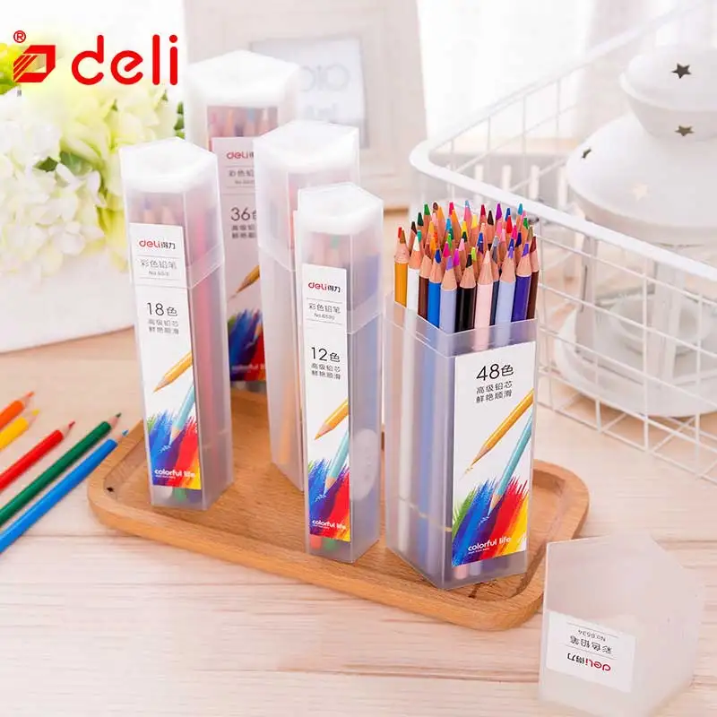 

Deli Sketching Colored Pencil School Drawing Painting Pencil Set Stationery Oil Color Pencil 12/18/24/36/48Pcs/lot Art Supplies