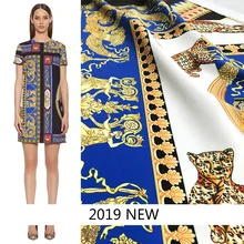 Новая печатная полиэфирная ткань для платья осень и зима бутик саржа ветрозащитная ткань ручной работы DIY ткань для одежды на заказ