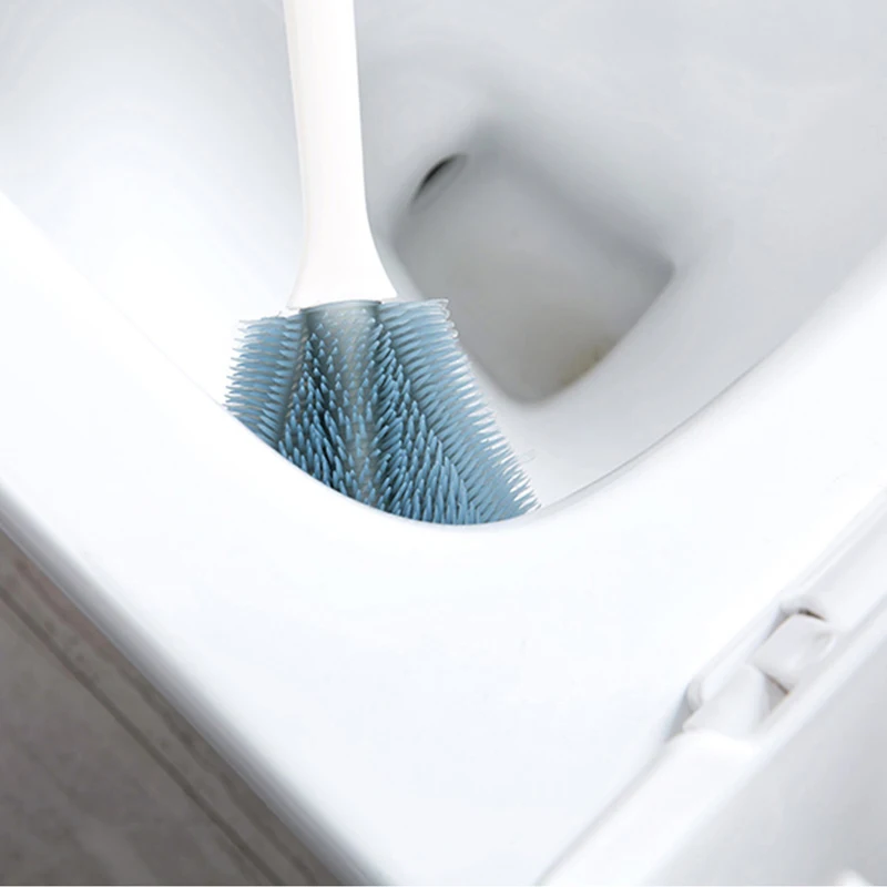 Portable Toilet Brush Toilet Cleaning Brush Holder Scrubber Curved Clean Side Bending Handle Corner Brush Holder Set