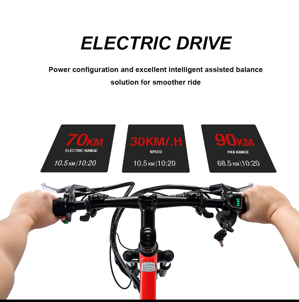 26inch electric bicycle 48V10ah lithium battery hidden in frame lightweight electric mountian bike 25km/h 240 motor ebike