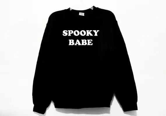 

Skuggnas Spooky Babe Unisex Sweatshirt Long Sleeve Jumper Crew Neck High quality Fashion Casual Tops Drop Ship