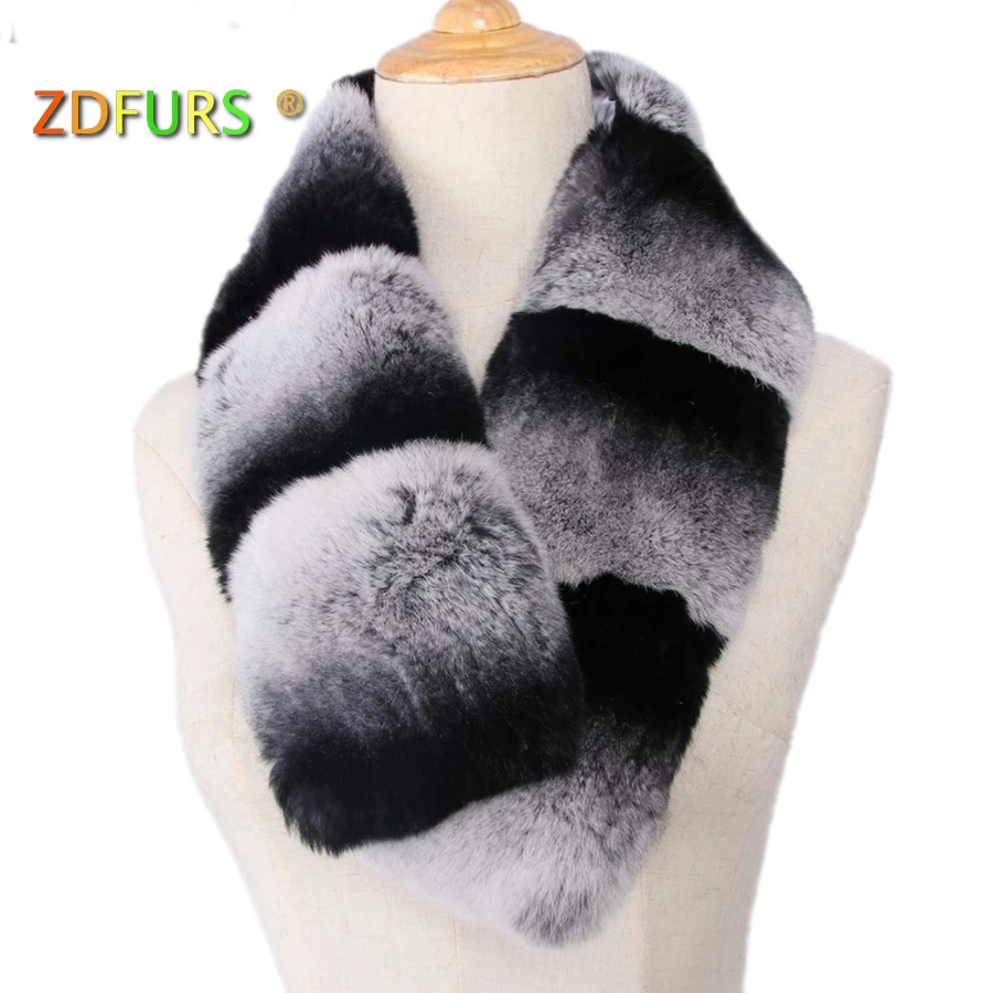 ZDFURS * зима 2017 новое поступление натуральный Шиншилла глушитель 100% шарф из меха