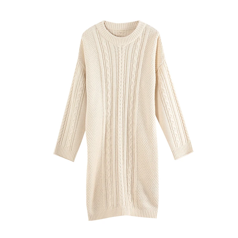 Toyouth круглым вырезом Платья свитеры для зимы Для женщин твист Полосатый Vestido