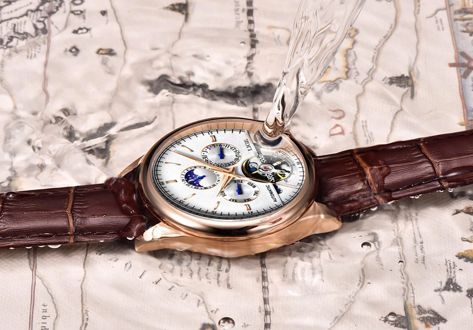 LIGE модные часы люксовый бренд кожаный турбийон часы Автоматические Мужские часы Мужские механические стальные часы relogio masculino