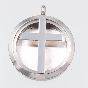

10PCS Silver Screw Cross Essential Oils Diffuser Locket Pendant Necklace