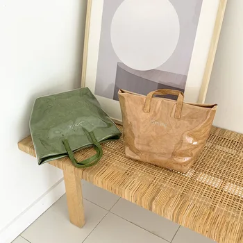 

Luxury PVC Kraft Paper Tote Beach Jelly Bag Transparent Handbags Women Shoulder Messenger Bags Designer Simple Big Bucket Bag