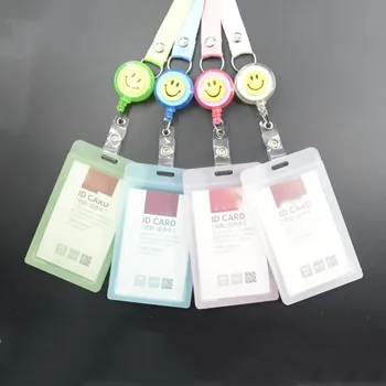 

Acrylic Transparent Bank Credit Card Holders With Lanyard Retractable Badge Card Holder