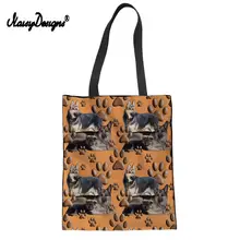 Женская Складная сумка для покупок, многоразовая, эко, унисекс, ткань, холст, сумки на плечо, сумка-тоут, смешная, немецкая овчарка, собаки, следы, тканевые сумки