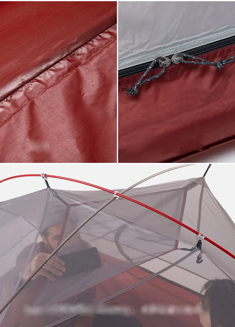 Naturehike Custom Mongar 2 3 People Waterproof Double Layer Outdoor Tent Aluminum Rod Gray Ultralight Camping Tents Mat