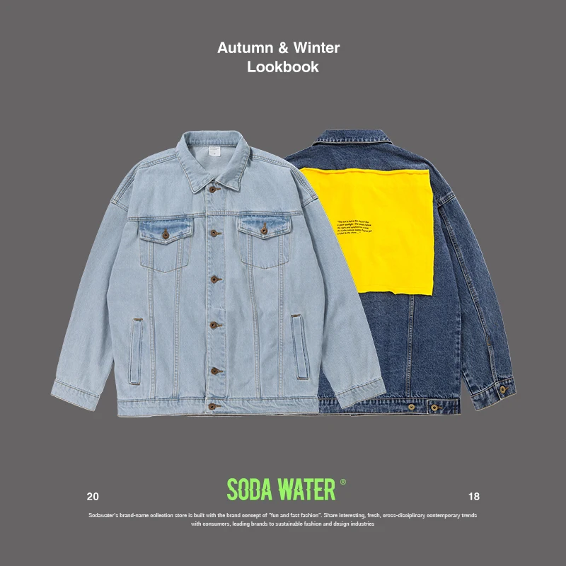 SODA WATER Denim Jackets Men Women Couple Autumn Hip Hop Fashion Casual Denim Jeans Jacket Streetwear Hip hop Jacket 8764W SODA WATER Denim Jackets Men Women Couple Autumn Hip Hop Fashion Casual Denim Jeans Jacket Streetwear Hip hop Jacket 8764W