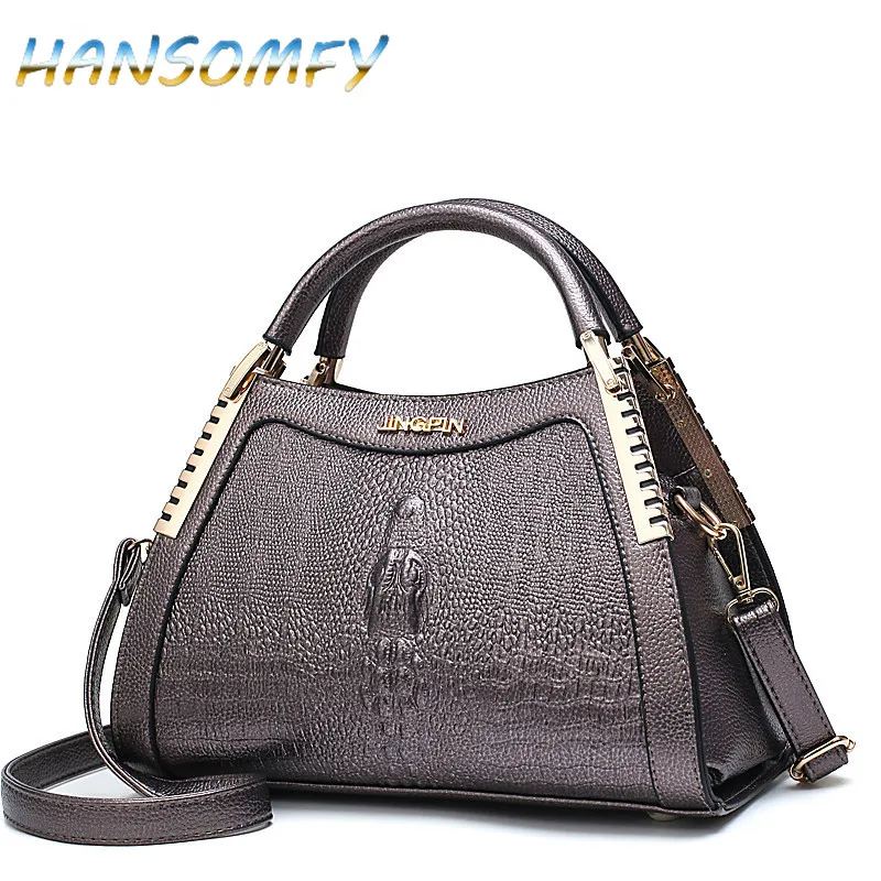 

Women Messenger Bags Alligator Leather Handbags Crocodile Head Crossbody Bag Ladies Party Handbag Shell Shoulder Tote X1-39