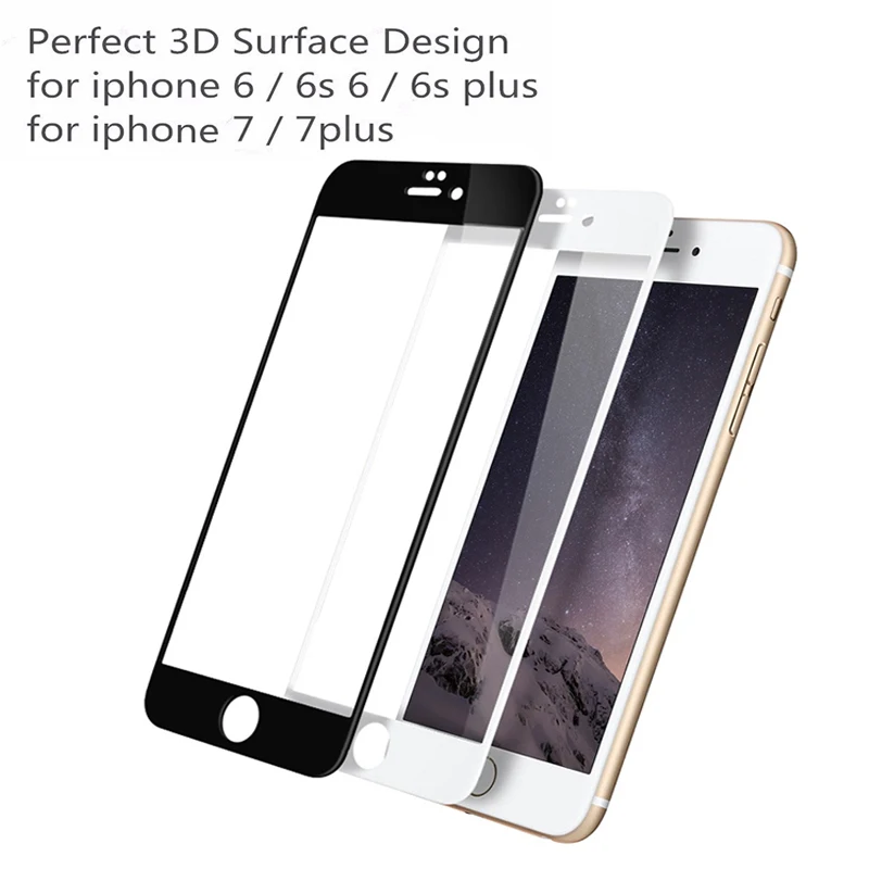 3D защита экрана с изогнутыми краями для iPhone 6 7 закаленное стекло s 8 Plus защитная