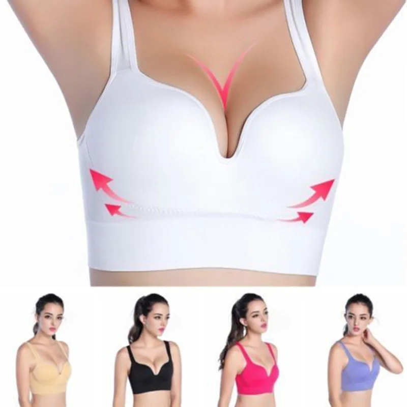 Women Seamless Racerback One-Piece Bra Padded Gym Sports Bra Yoga Fitness Stretch Workout Tank Tops