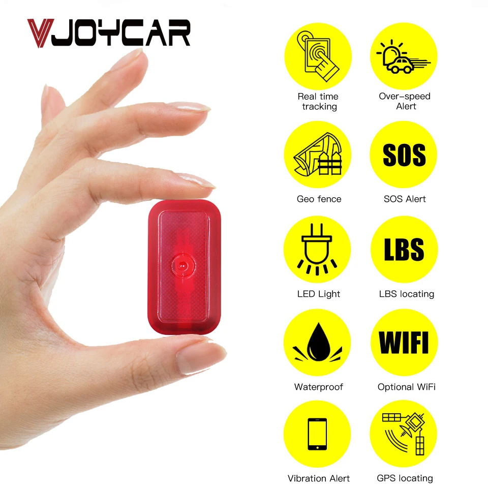 VJOYCAR T630 Collar Mini Dog GPS Tracker Children Pets Kids Bikes Bag Waterproof Tracking Locator Standby 7 Days FREE Software