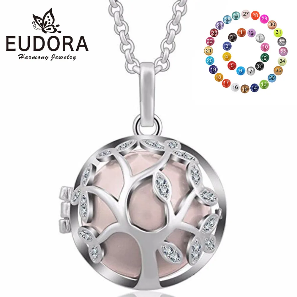 

Eudora Crystal Family Tree Harmony Bola Aromatherapy Locket Cage Angel Caller for Chime Ball Floating Pendant Women Jewelry