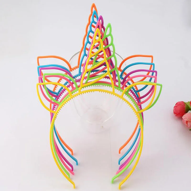 

6 Pcs/set Cartoon Hollow Unicorn Party Decoration Unicorn Headbands Hairband Birthday Kids Baby Shower Event Party Favors