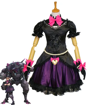 

New Game OW D.va Cosplay Costume Hana Song Cute Black Cat Officer Outift Halloween Carnival Uniform Lolita Dresses Custom Made