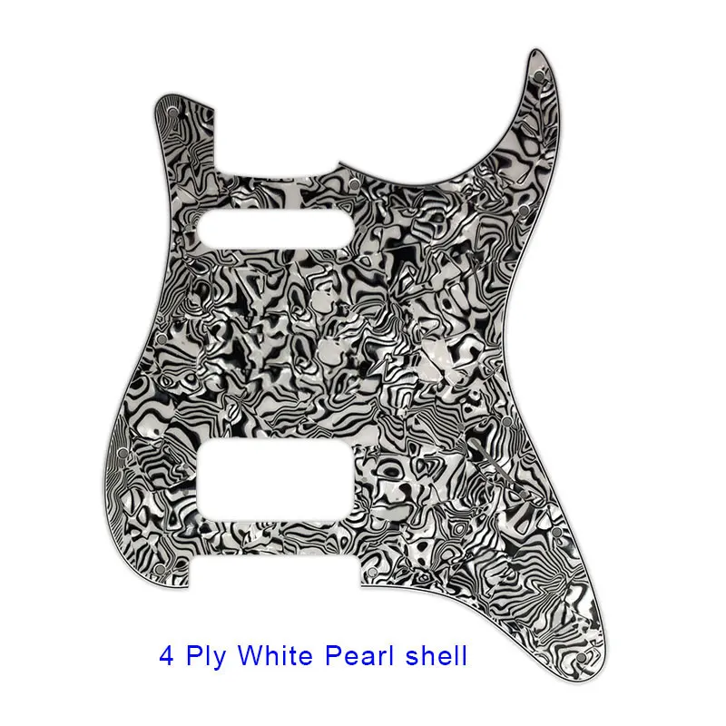 Гитарные части-для США 72' 11 винтовое отверстие Стандартный St Deluxe хамбакер Hs гитара накладка царапины пластины - Цвет: White Pearl shell