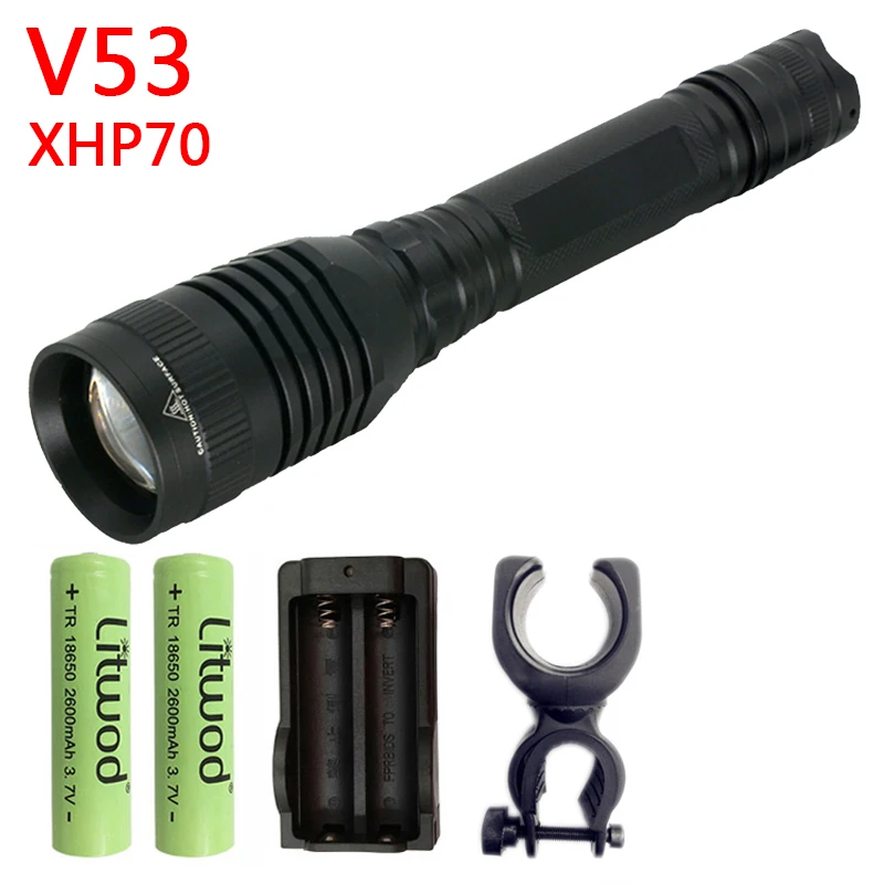 Litwod Z20V53 CREE XHP70 конвой Объектив 32 Вт чип лампа 18650 3200lm Мощный тактический светодиодный фонарь XHP50 zoom охотничий светильник - Испускаемый цвет: Option C