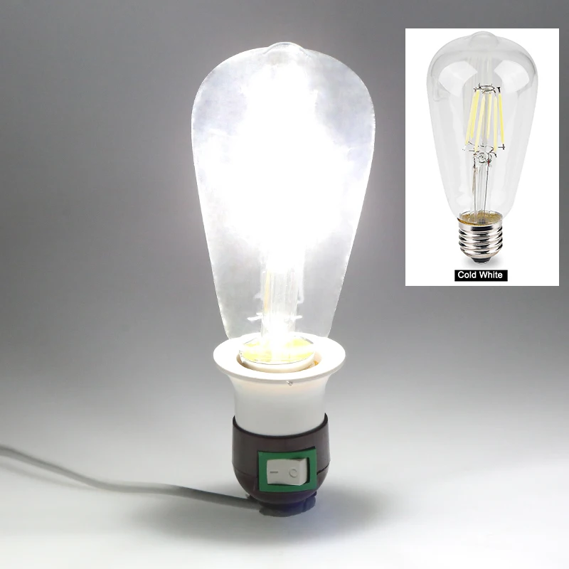 Светодиодный светильник с нитью накаливания в стиле ретро, лампа Эдисона E27 220 В, винтажный светильник-свеча, люстра, светильник, домашний декор, энергосберегающий