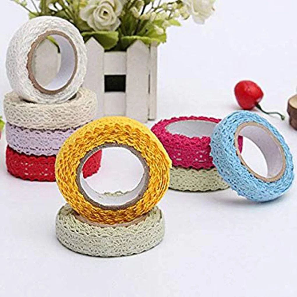 

Cartoon Fabric Lace Tape Colorful Self Adhesive Border Band DIY Xmas Wedding Party Gift Ornament