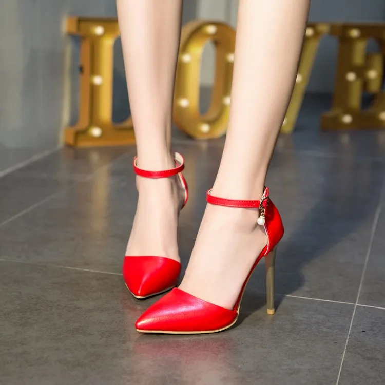

Big Size 11 12 13 14 15 16 17 high heels sandals women shoes woman summer ladies High-heeled sandals with pointed buttons